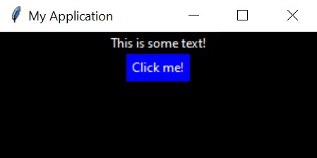 Styled tkx window with button