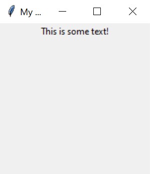Basic tkx Window with text label